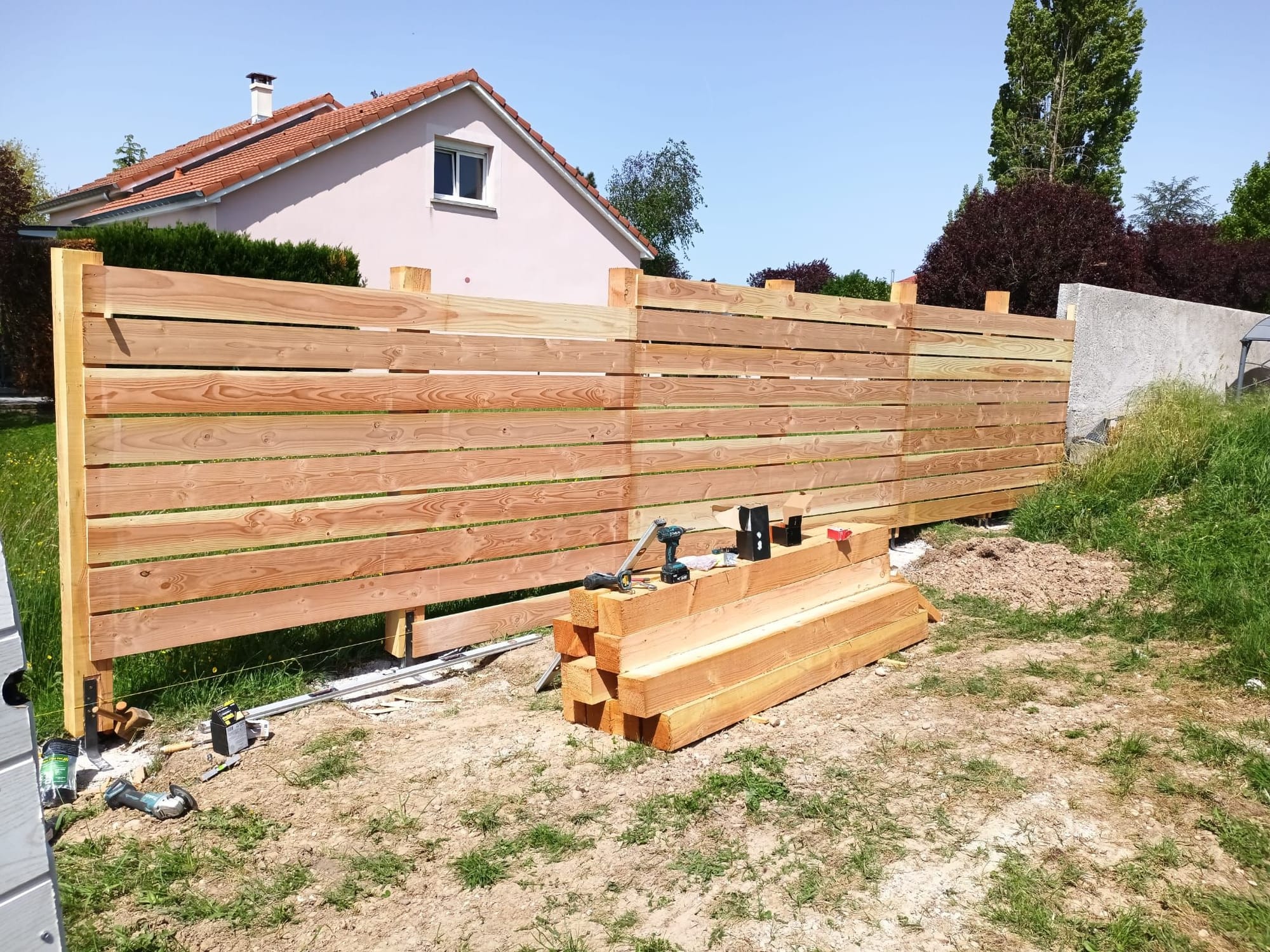 Création clôture bois