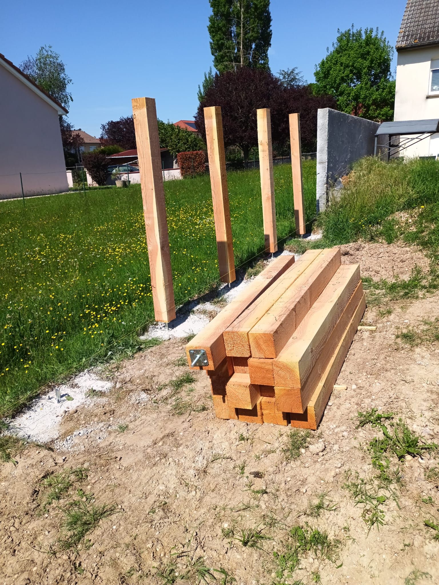 Création clôture bois