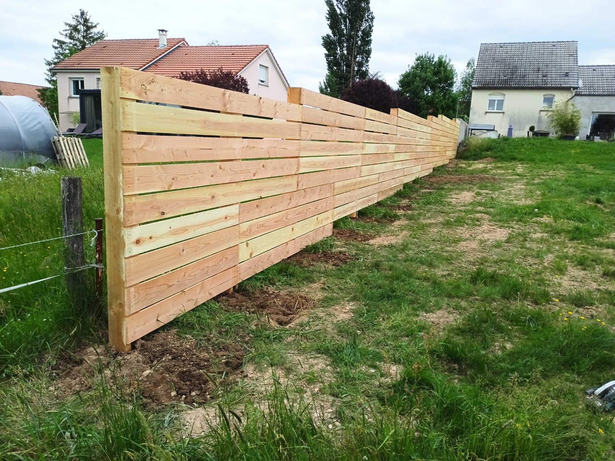 Création clôture bois