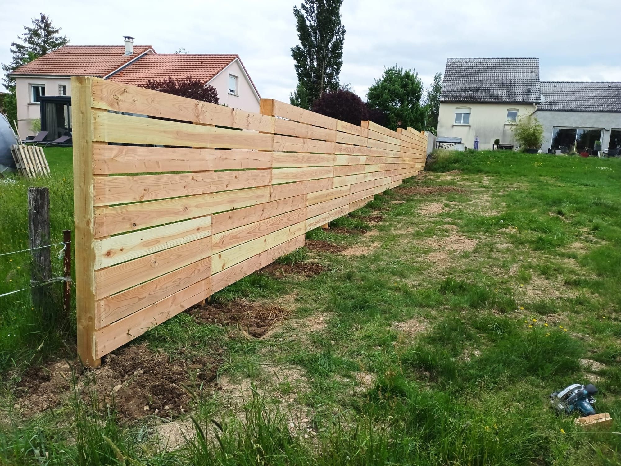 Création clôture bois