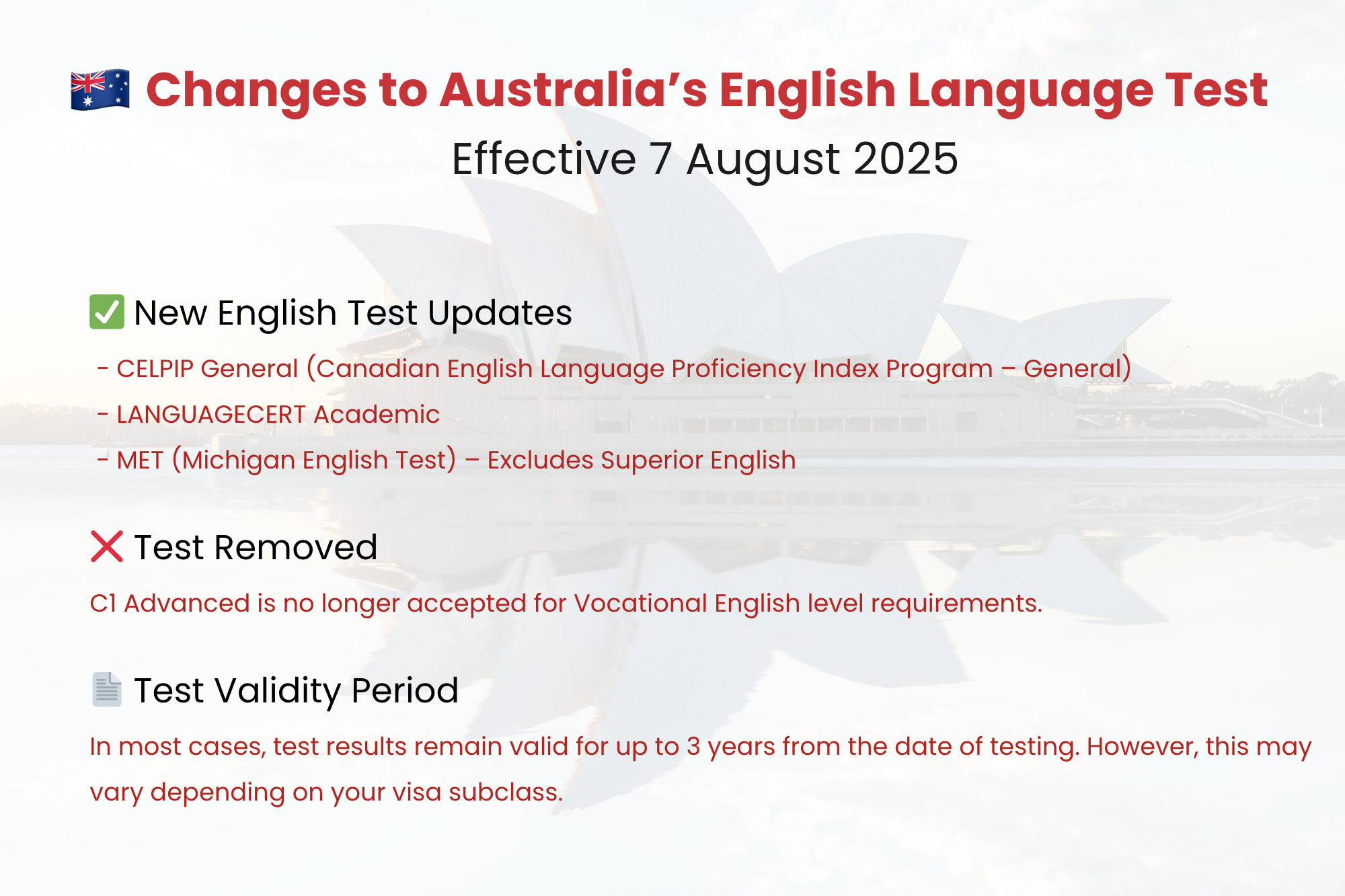 AUSTRALIA APPROVES NEW TESTS FOR IMMIGRATION.