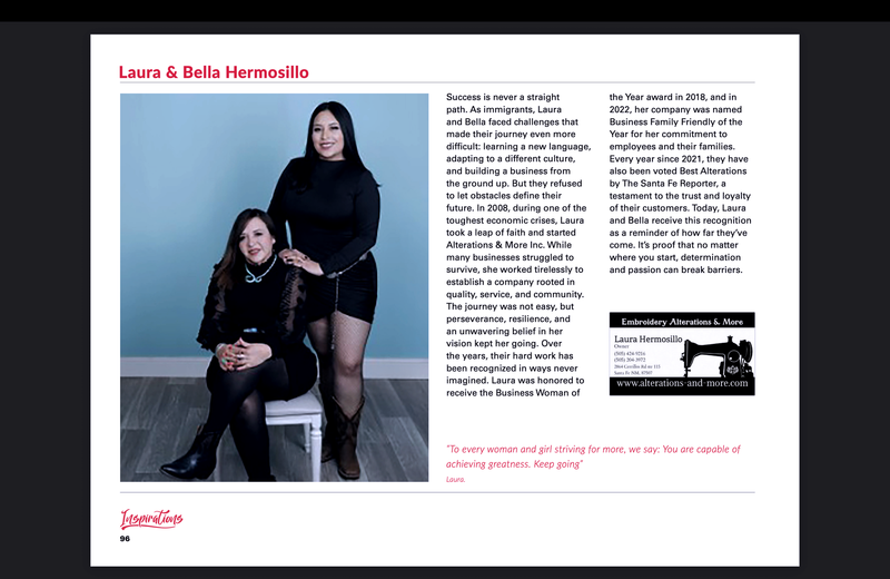 Honored in the 2025 Girls Inc. of Santa Fe Inspirations publication