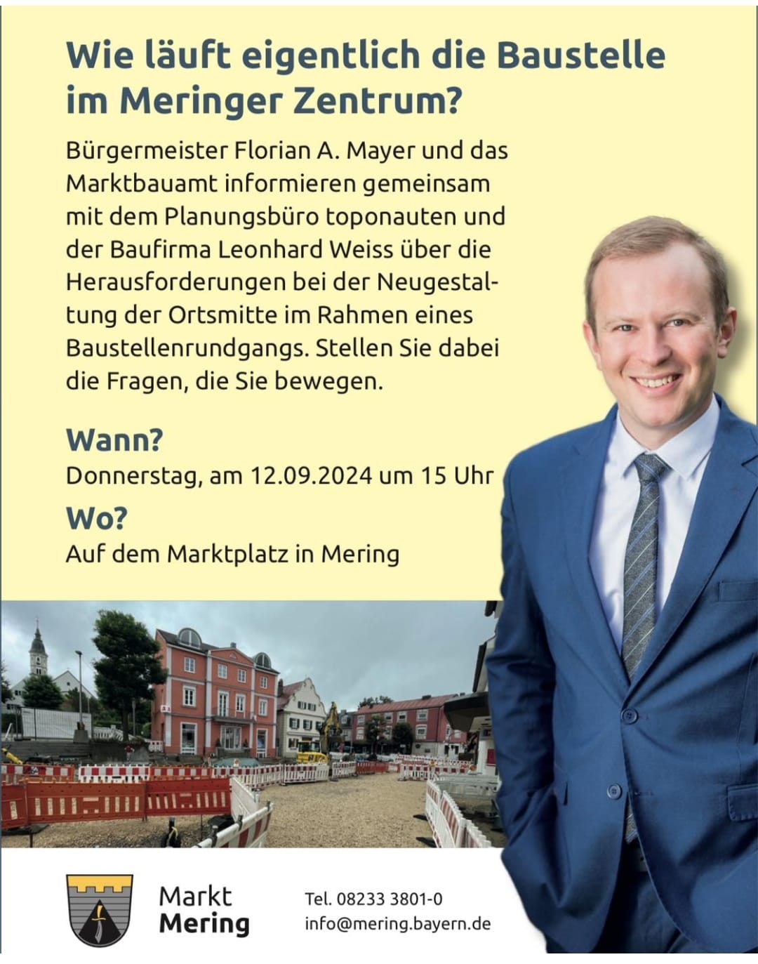 Baustellenbesichtigung mit Bürgermeister Florian A. Mayer am 12.09.2024