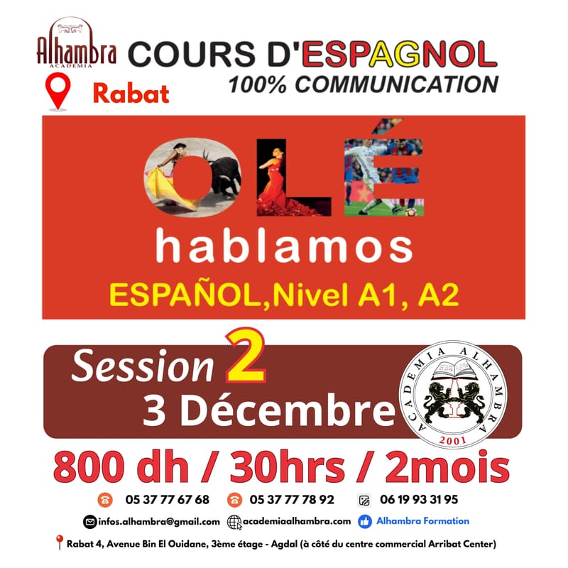 COURS DE LA LANGUE ESPAGNOLE RABAT SESSION 2