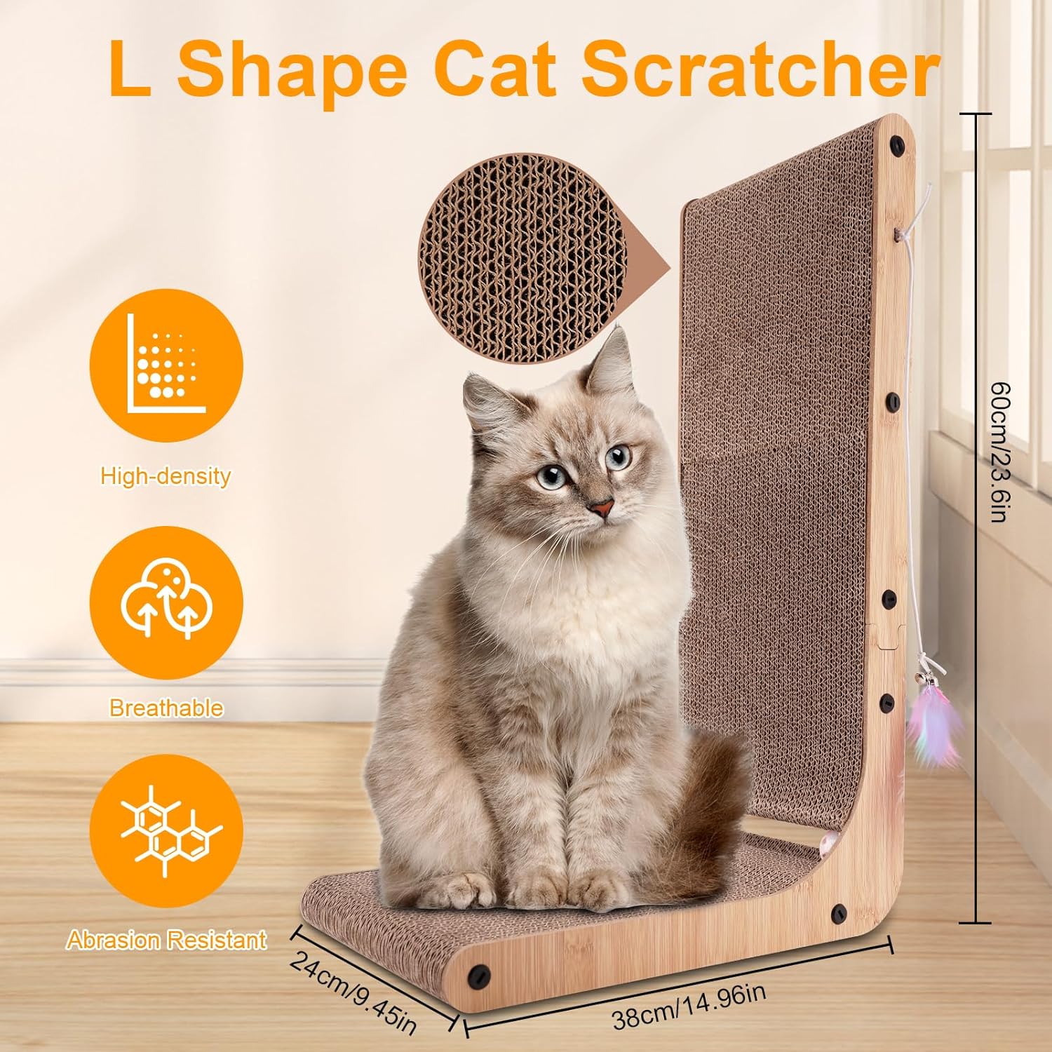 dimensions of the L-shaped cat scratcher