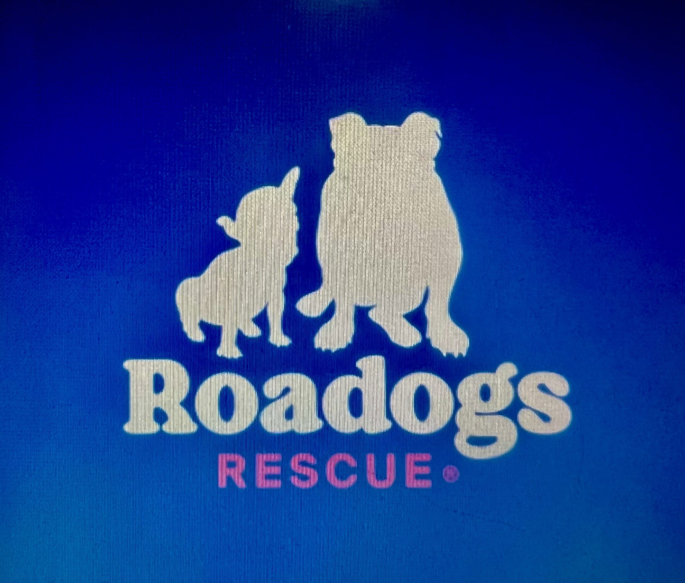 Roadogs.org logo with royal blue background