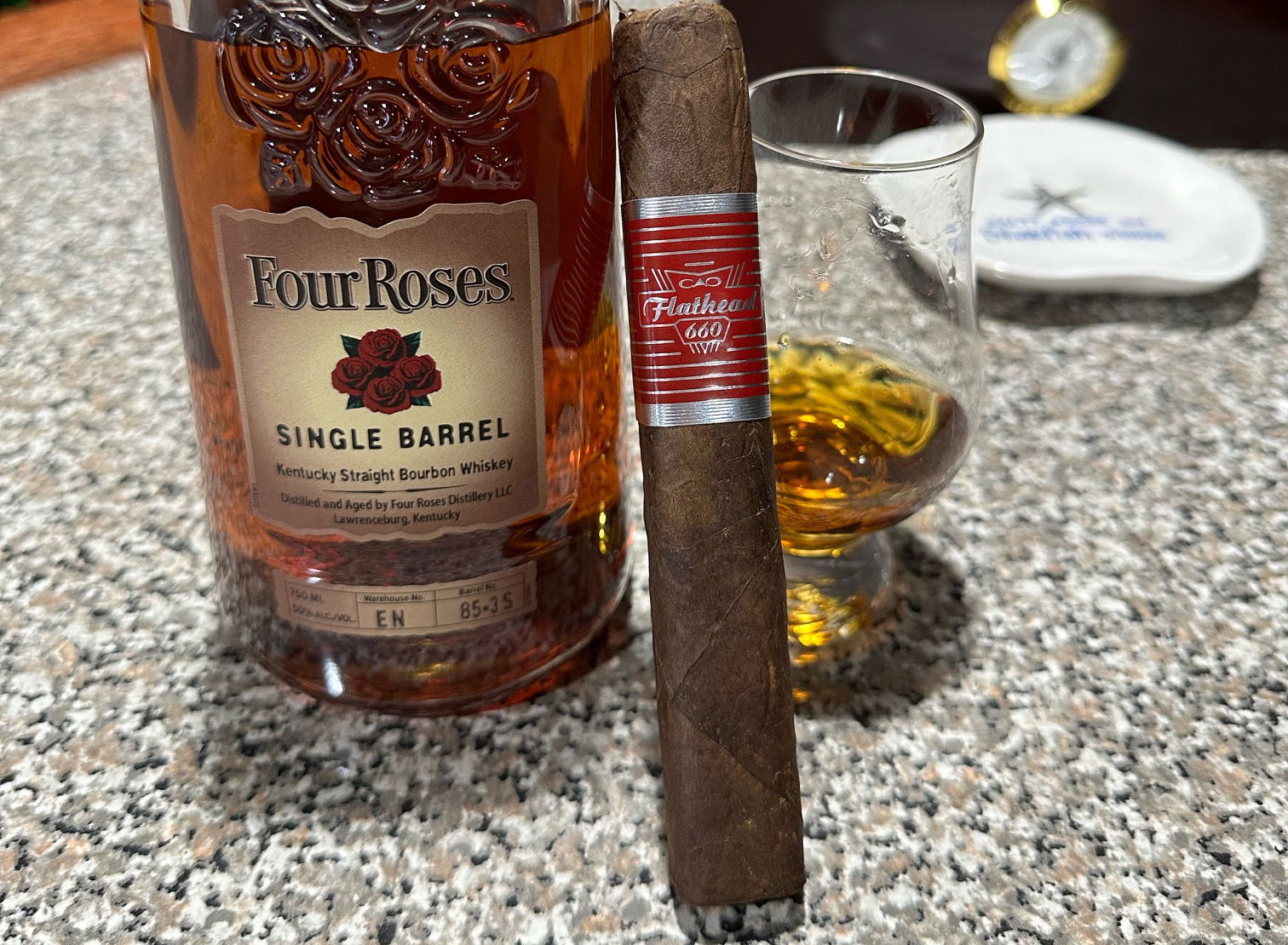 Four Roses Single Barrel and CAO Flathead 660 cigar pairing