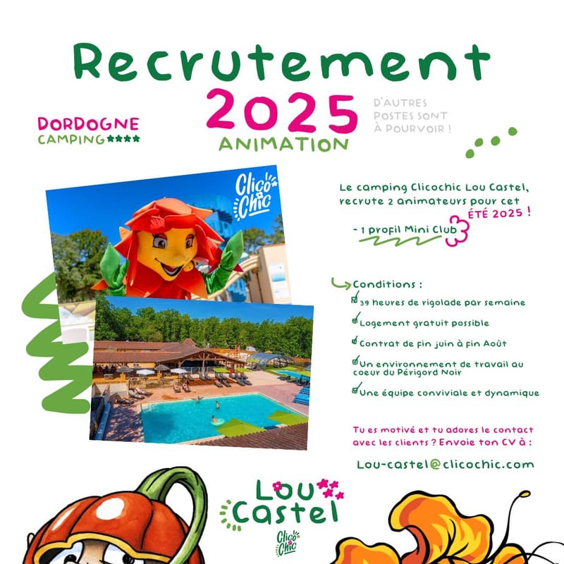 Créations graphiques pour le camping CLICOCHIC Lou Castel