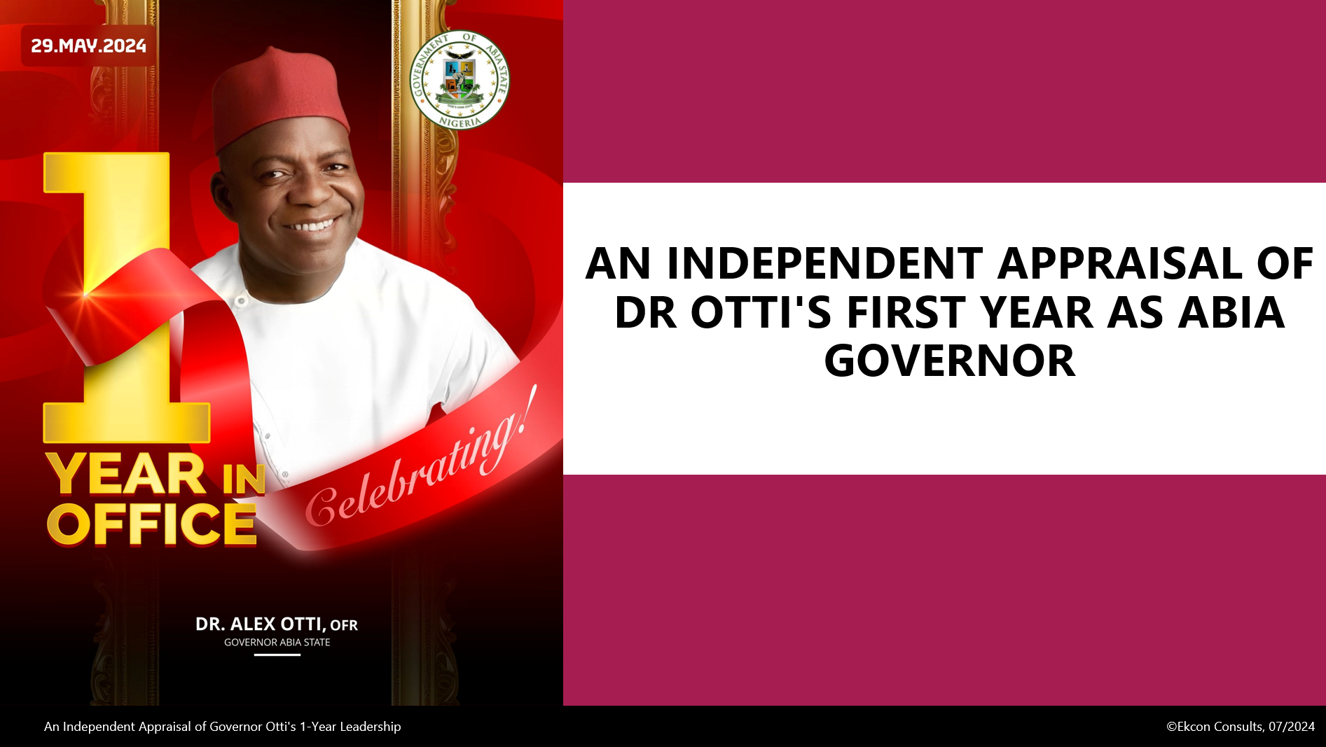 Governor Otti's Leadership in Abia State: A Year in Review