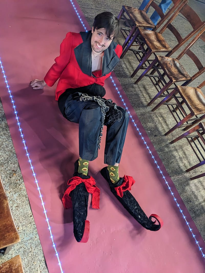 Shoes "they are incredibly long and curly"