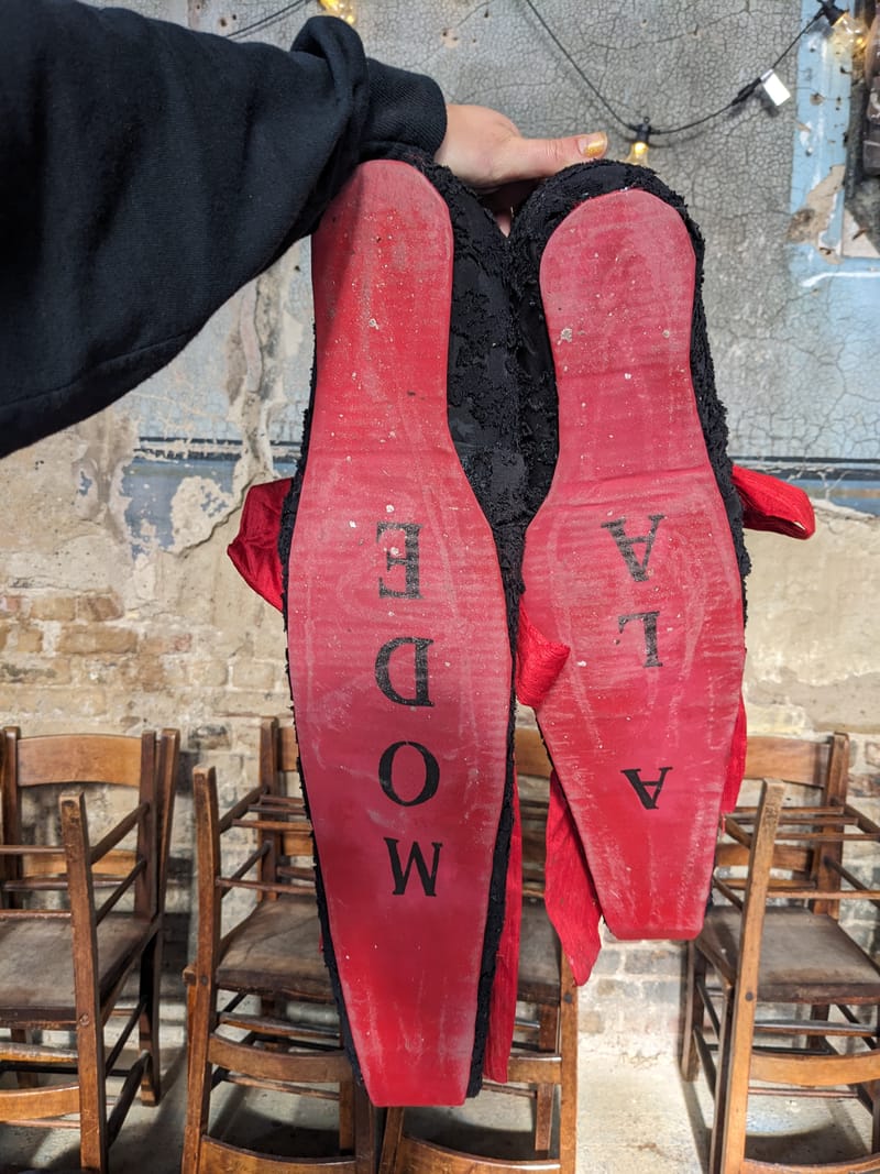 Shoes "they are incredibly long and curly"