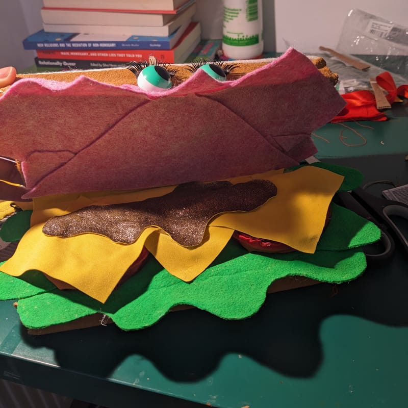 Shaggy (Scooby Doo) Sandwich puppet