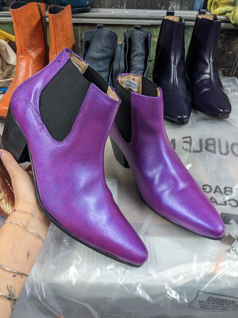 Recolouring & some aging effects on shoes