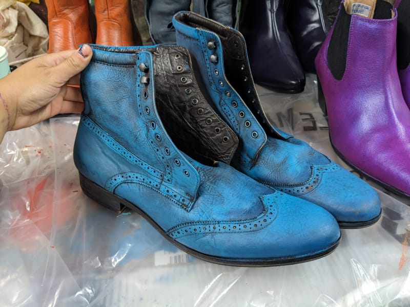 Recolouring & some aging effects on shoes