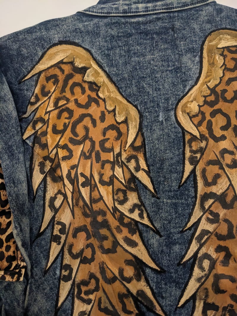 Hand-painting denim pieces