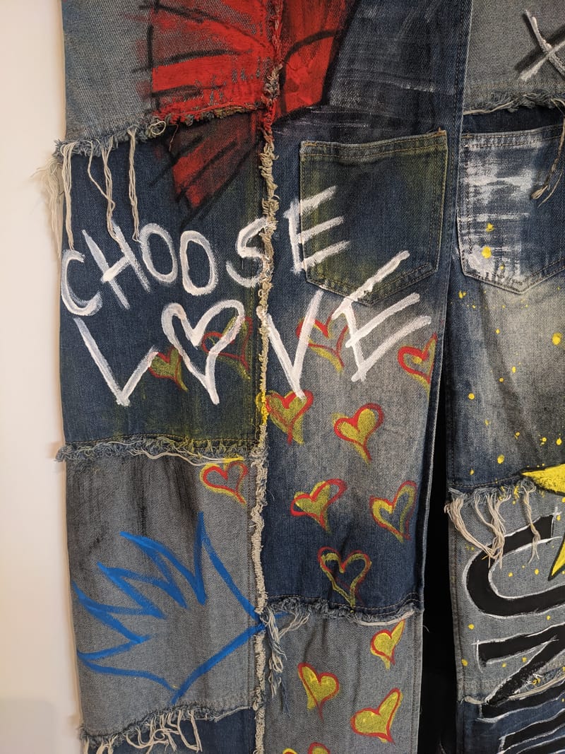 Hand-painting denim pieces