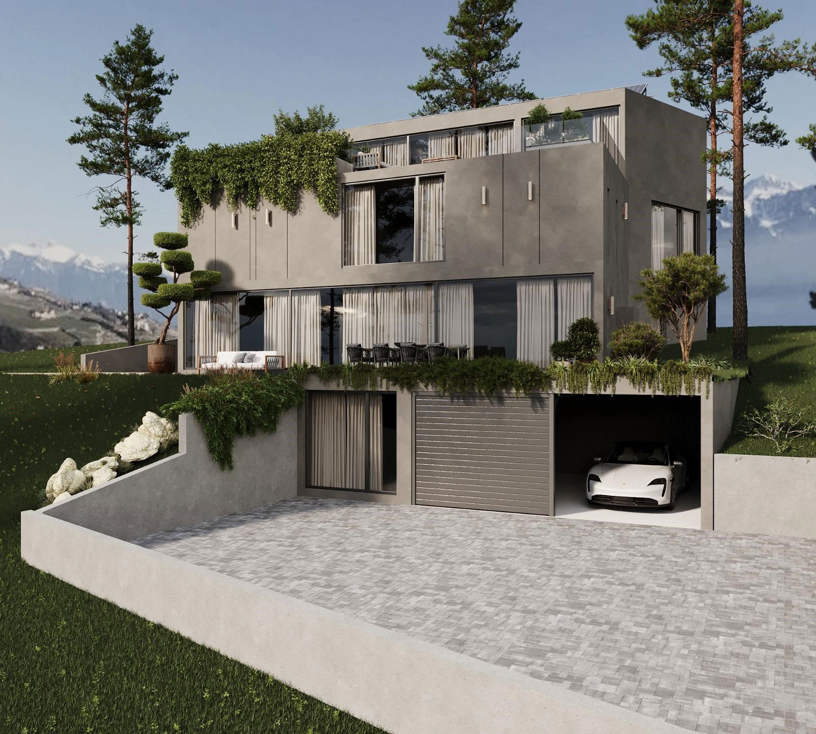 À vendre - Construction en démarrage - Villa à Lutry avec vue imprenable sur le lac et les montagnes