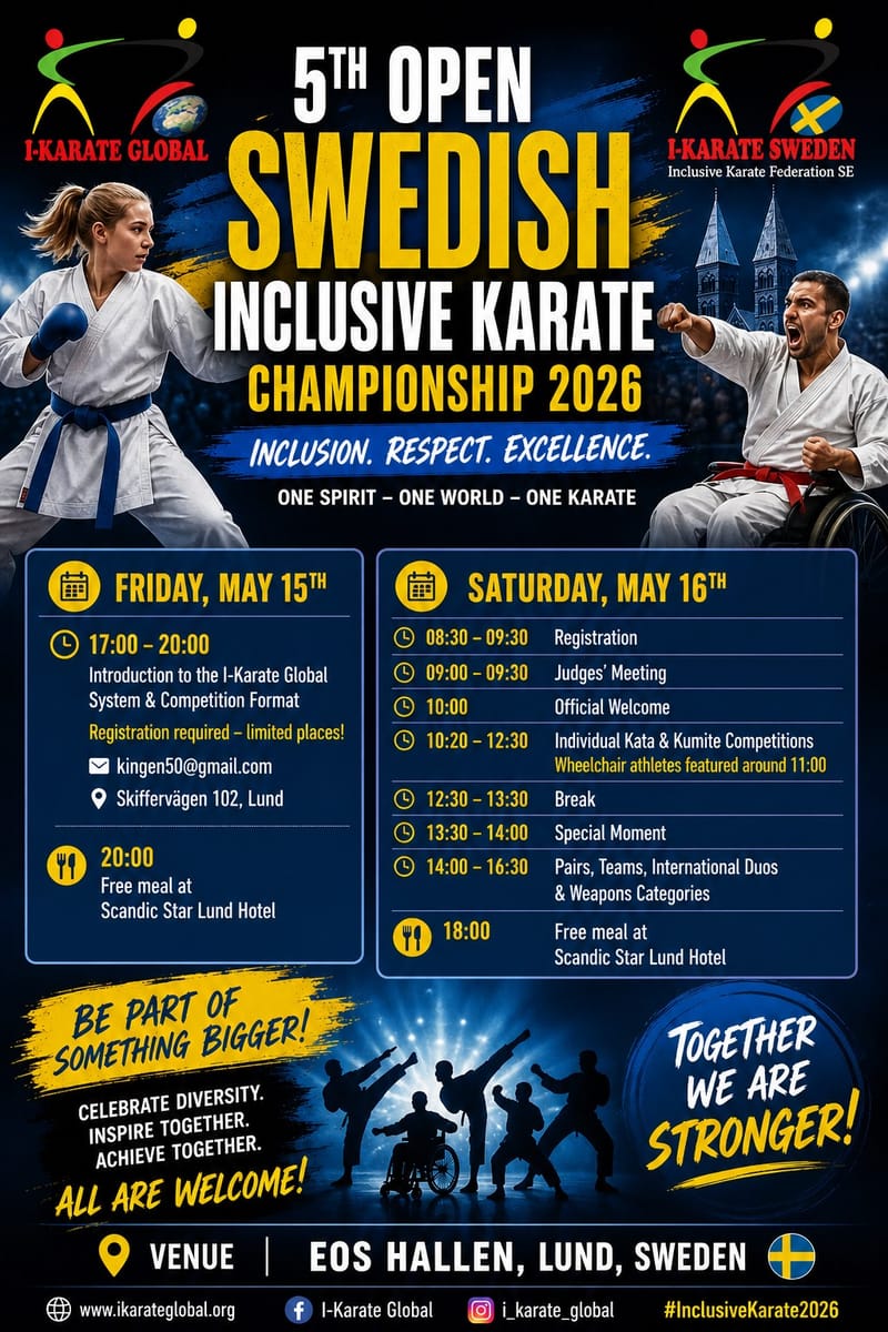 5th open inclusive Swedish I-karate global championship