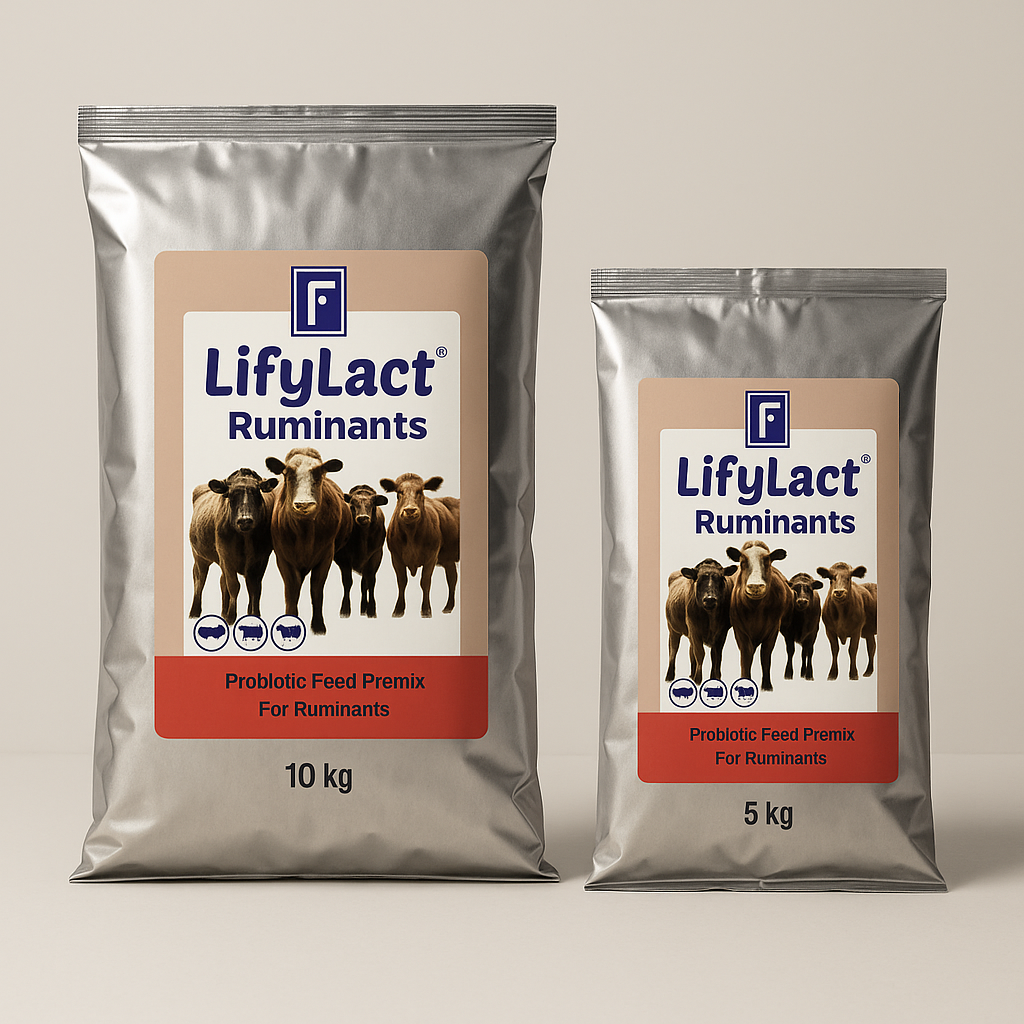 LifyLact Ruminants Probiotic and Prebiotic Supplement - Livestock Feed Premix for Cattle, Sheep, and Goats