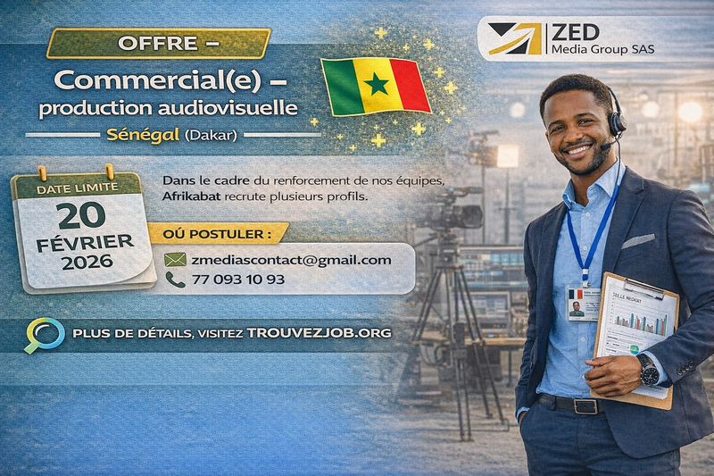 📢 Offre – Commercial(e) en production audiovisuelle – Sénégal