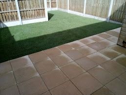 patio extension and artificial turf installation