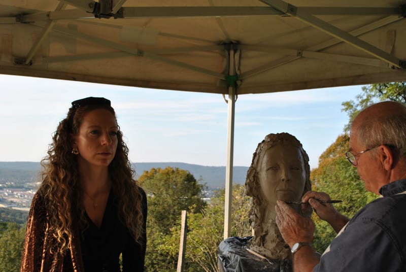 Démonstration d'un buste pour les 40ans du chateau de Montfaucon Franche Conté