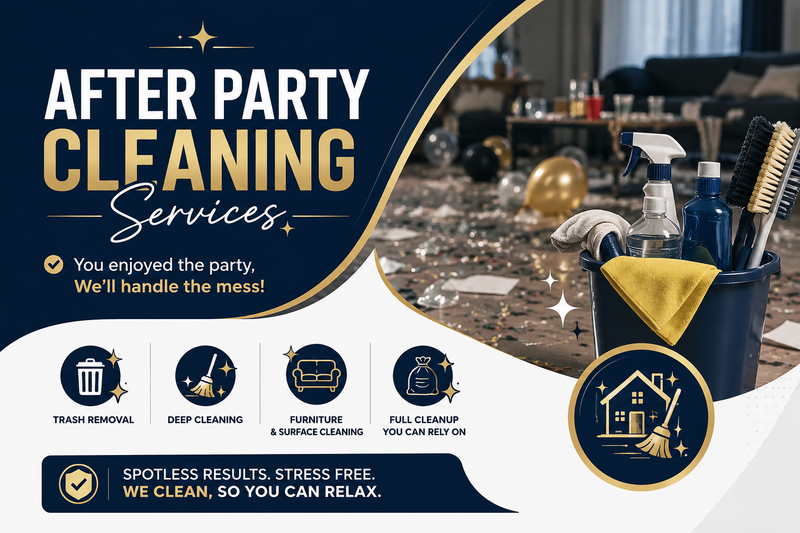 Book Professional After Party Cleaning Services Today - Sparkle Fres...