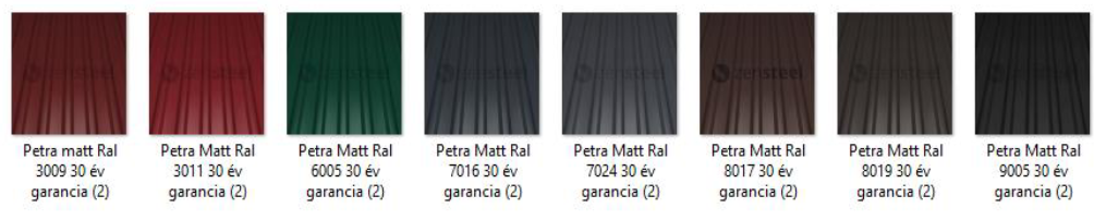 trapézlemez színskála 30 év garancia