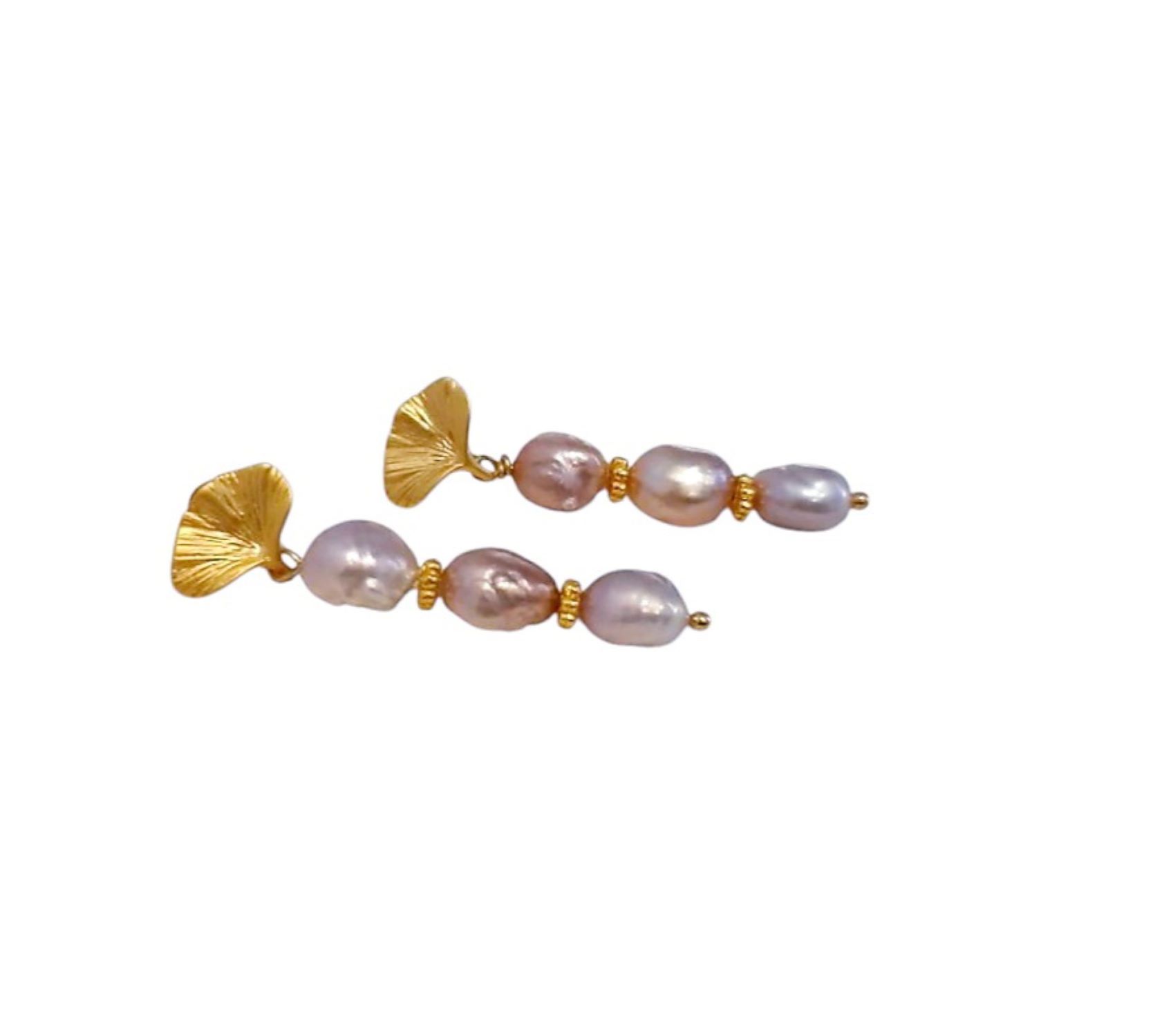 Rose pearl earrings