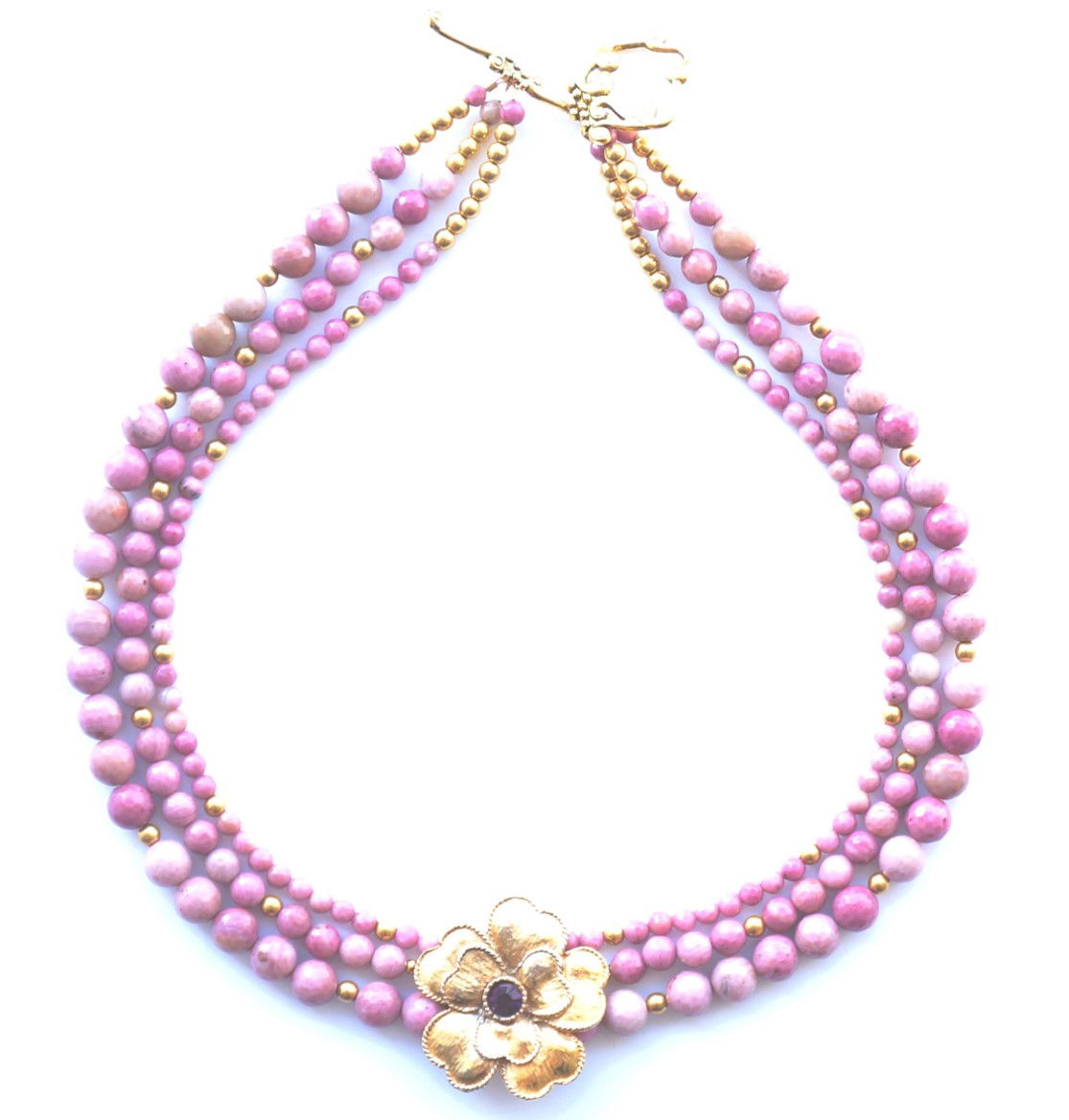 Wisdom - one of a kind rhodonite necklace