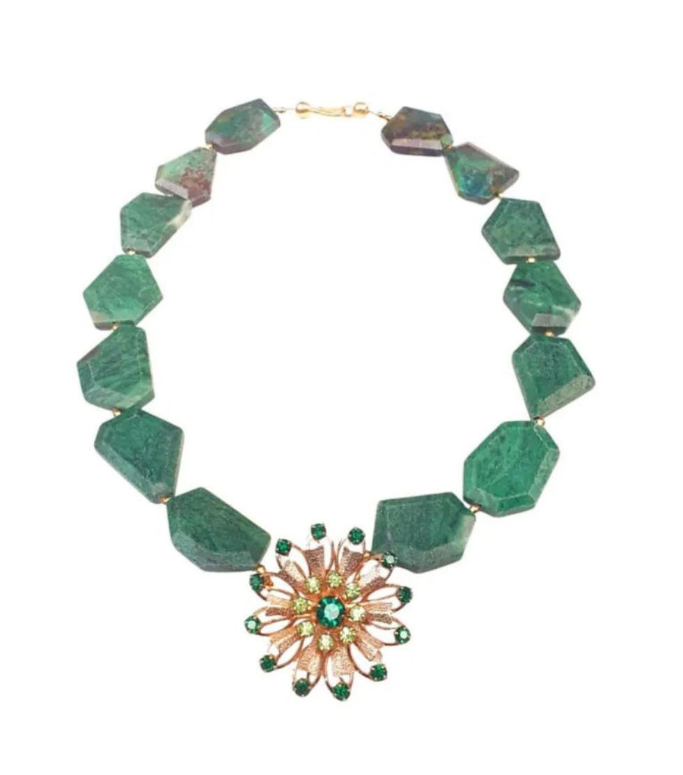 Green agate necklace