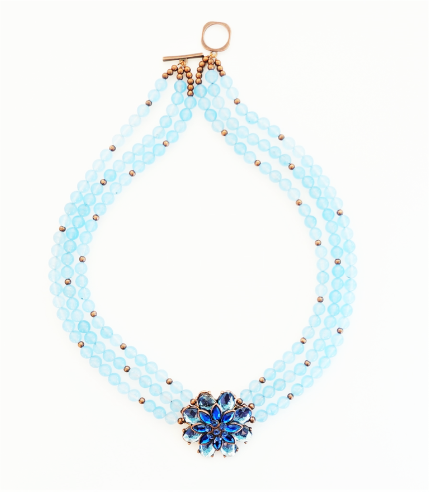 Blue jade statement necklace