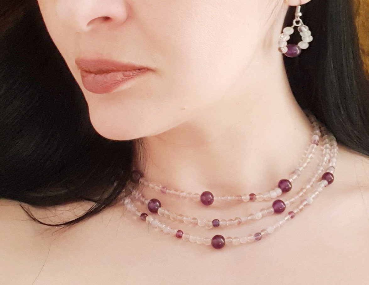 Fluorite and amethyst set