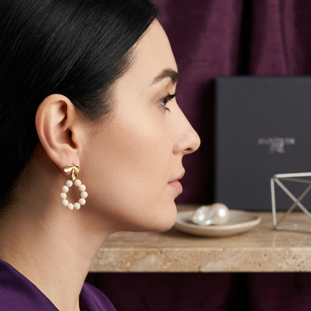 Sea bamboo coral earrings