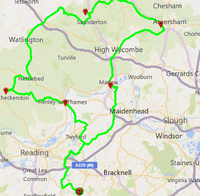 Finch to Amersham round trip via Blue Tin Cafe 22/07/2026