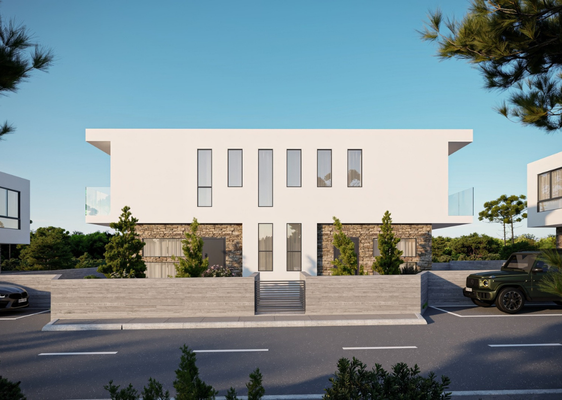 Two-family villas in Kissonerga – modern quality of life in a gated complex facing the sea