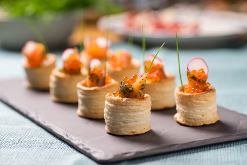 Canapes and Prosecco