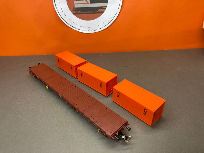 Wagon plat avec container CMA CGM SNCF - PI 97082 - Piko - Wagons marchandises - Easy Miniatures