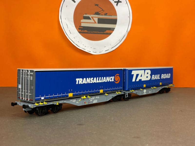 jouef 6214 SNCF, wagon porte-conteneur à 4 essieux Sgss avec caisse mobile  Transalliance - JMR
