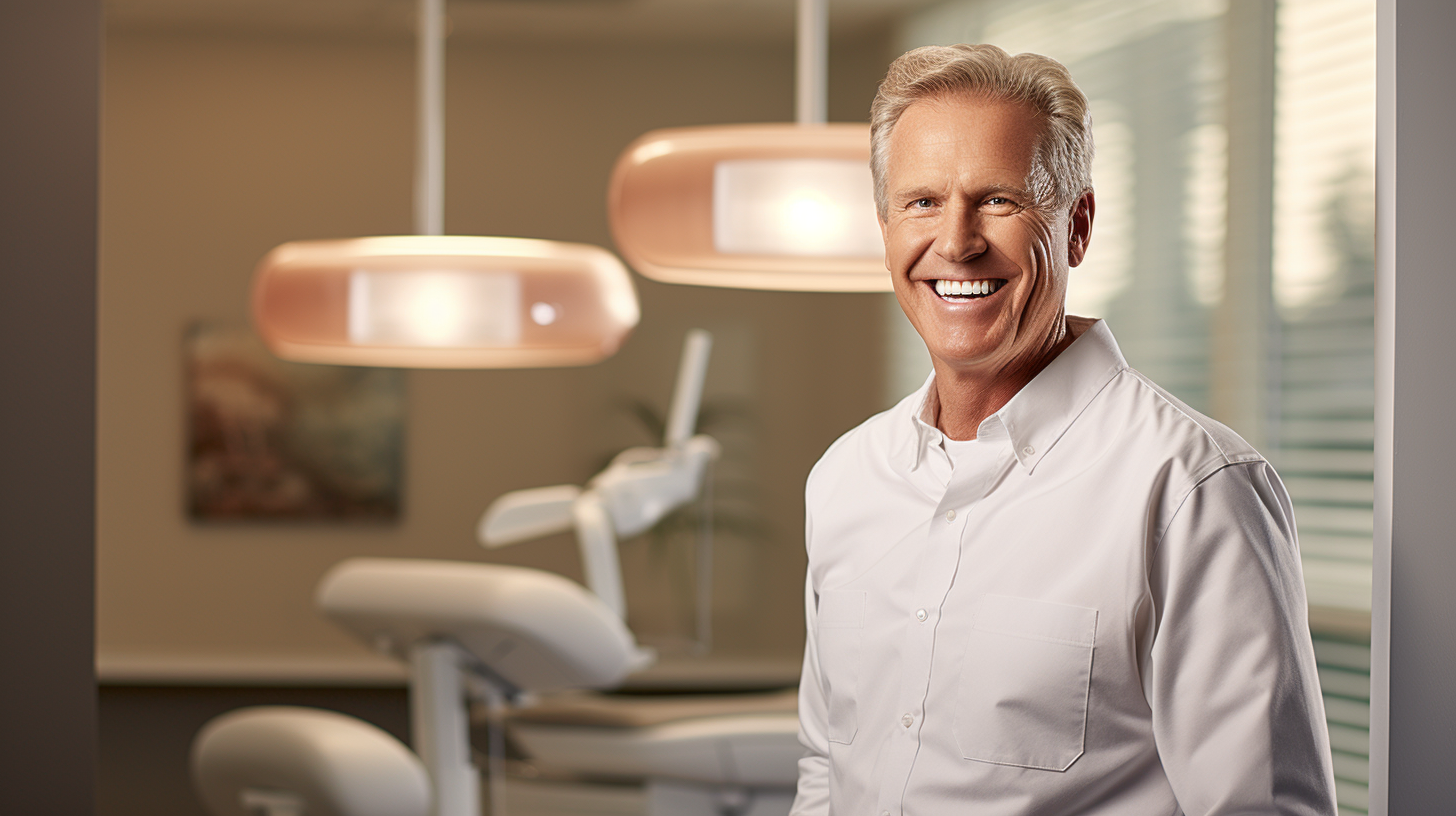 Man Smiling, Oral Examination- Bleeding Gums