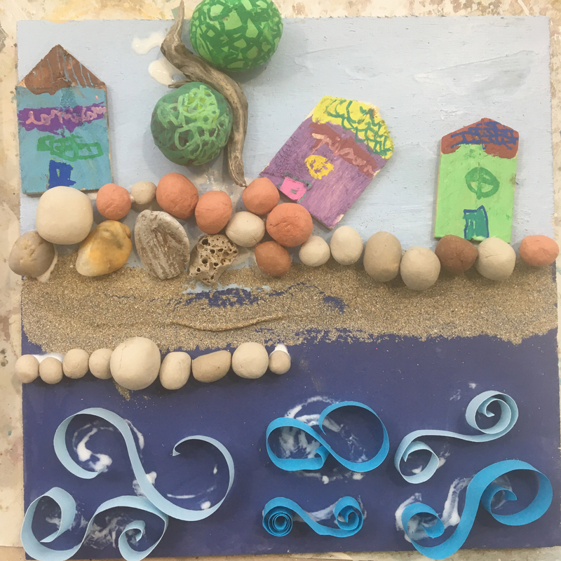 Septembre: Composition du bord de mer en relief
