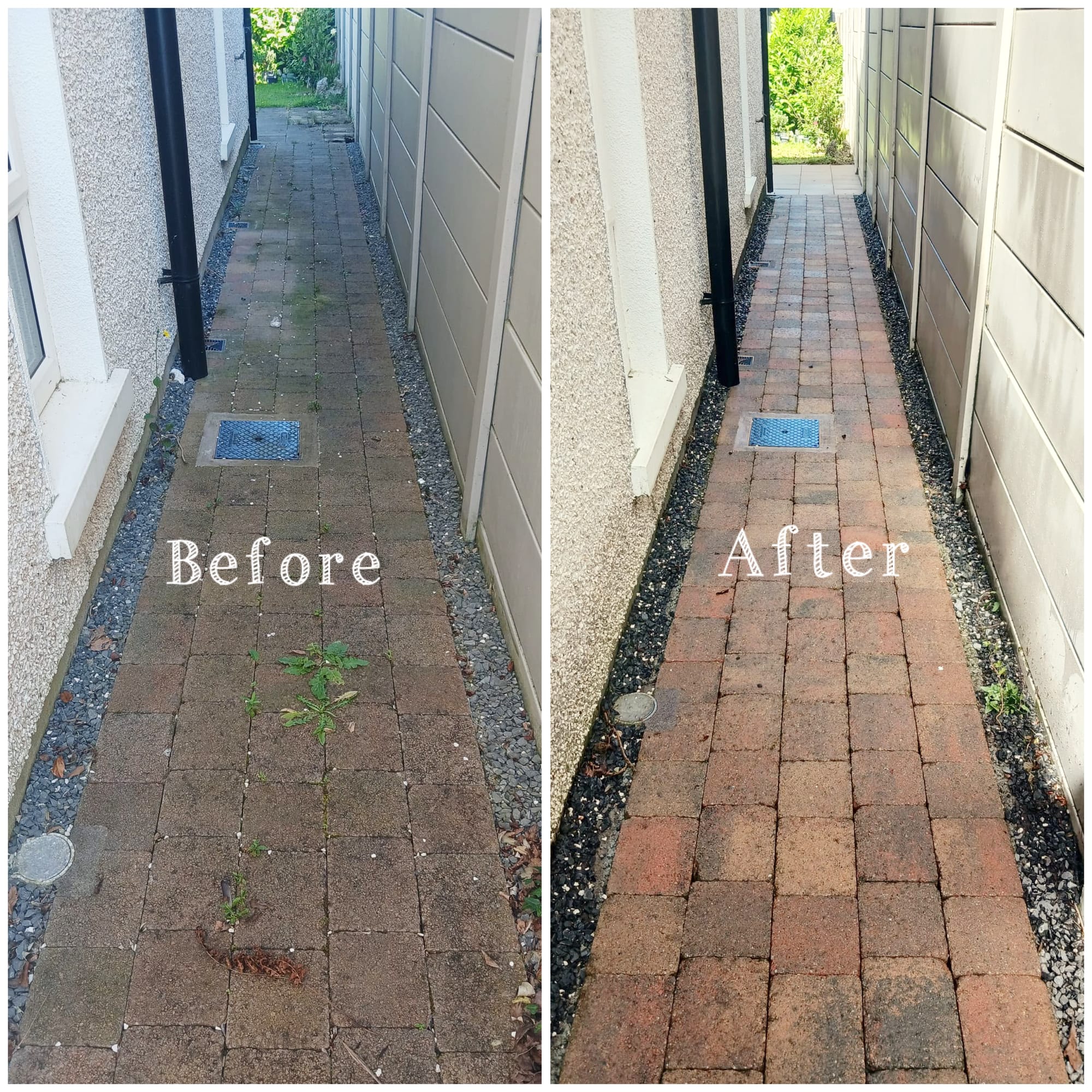 Pressure Washing Galway - Block Paving Before & After