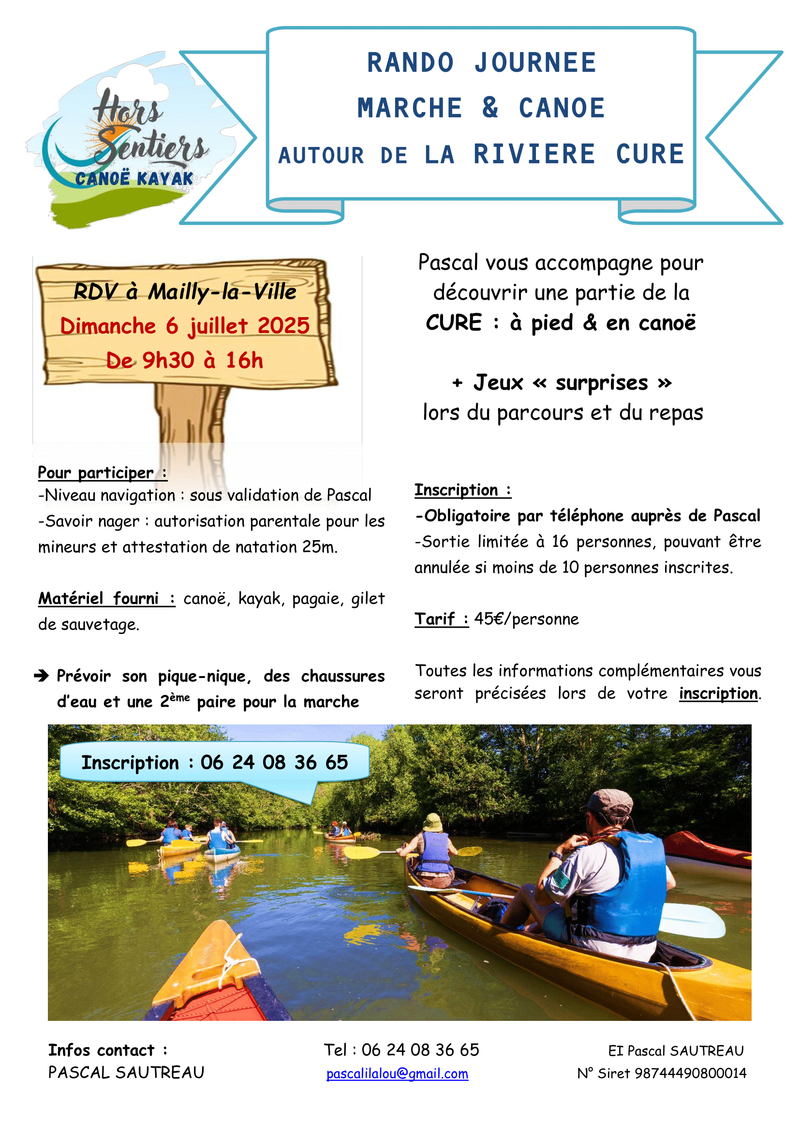 Samedi 26 et Dimanche 27 juillet - Randonnée canoë-kayak avec bivouac