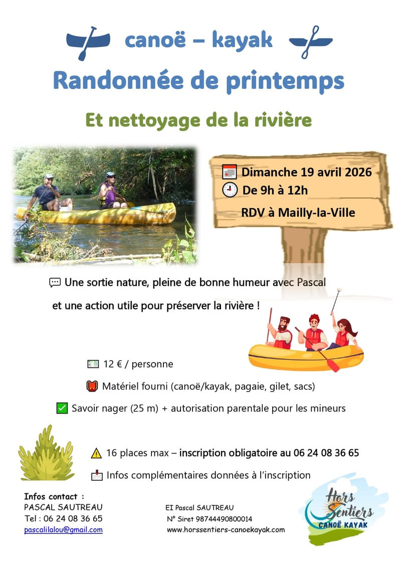 Dimanche 19 avril 2026 de 9h à 12h - Rando et nettoyage de rivière