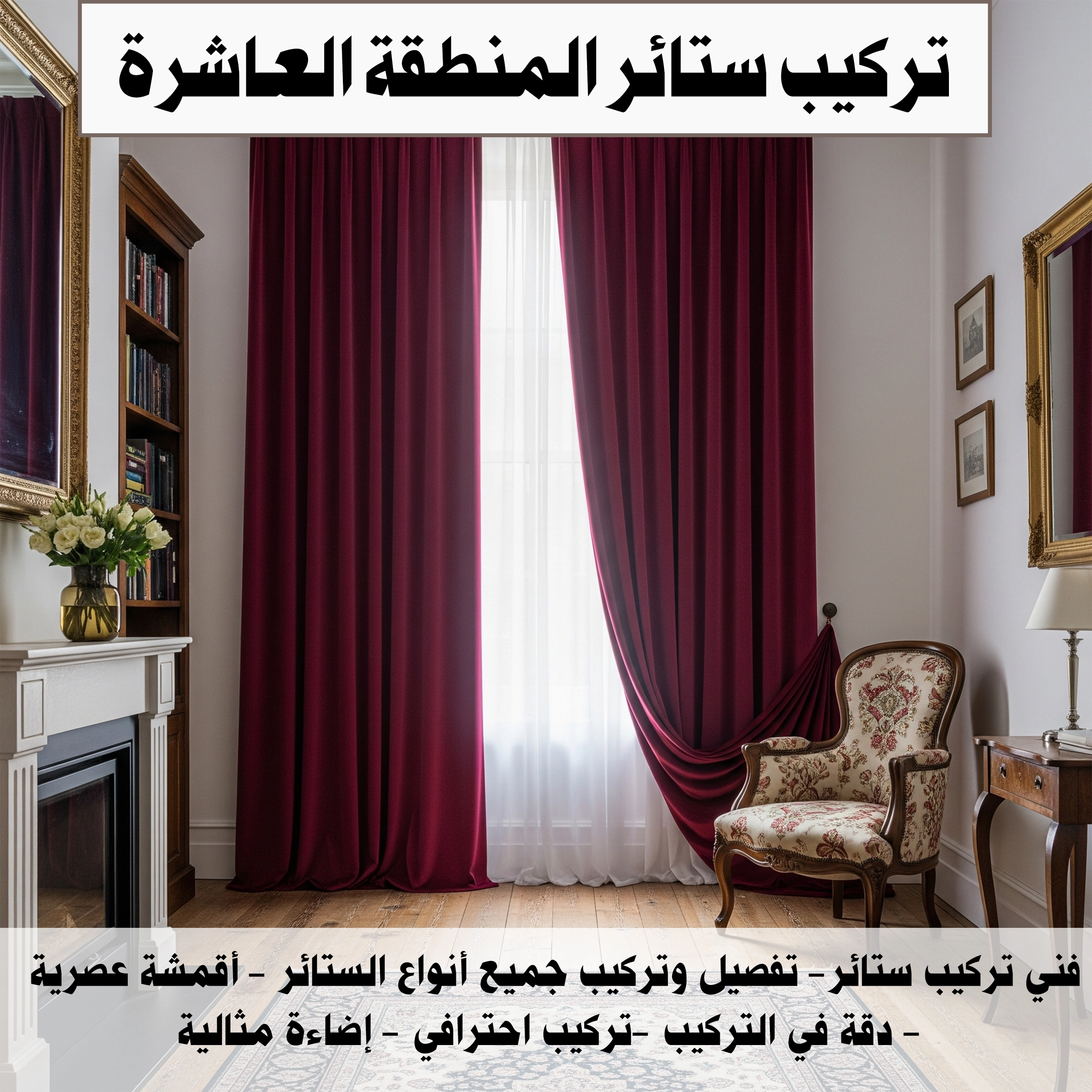 تركيب ستائر المنطقة العاشرة 97217315📞 | فني تركيب ستائر
