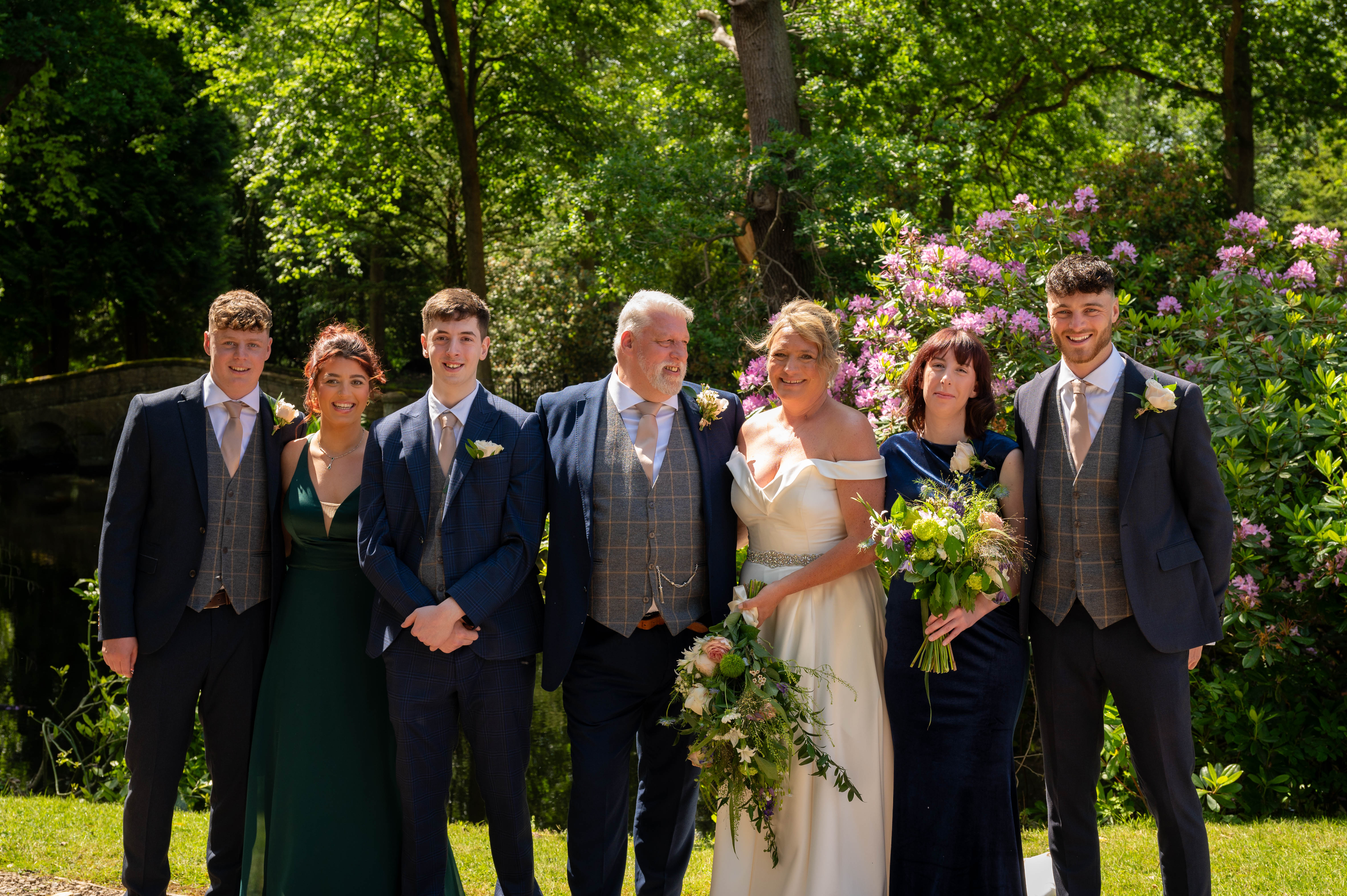 Blended family photo with children