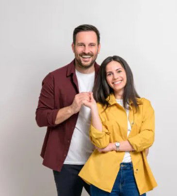 Happy unmarried late 30's couple