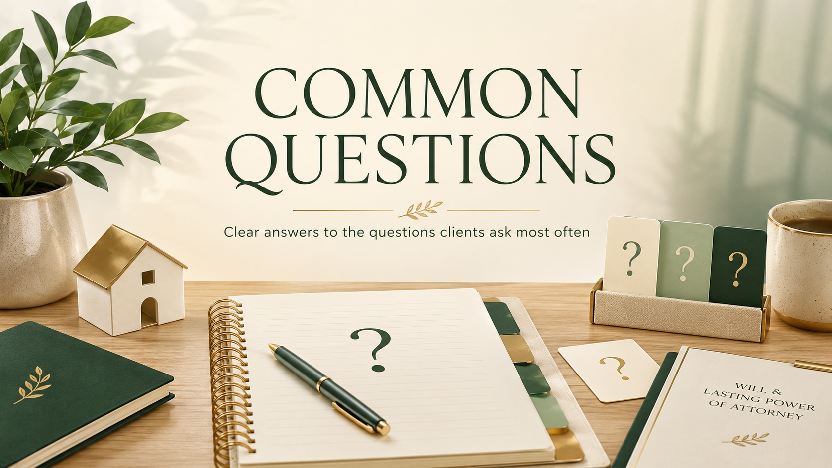 Common Questions image introducing answers about attorneys, jointly owned property, replacement attorneys, deputies and Court of Protection involvement.