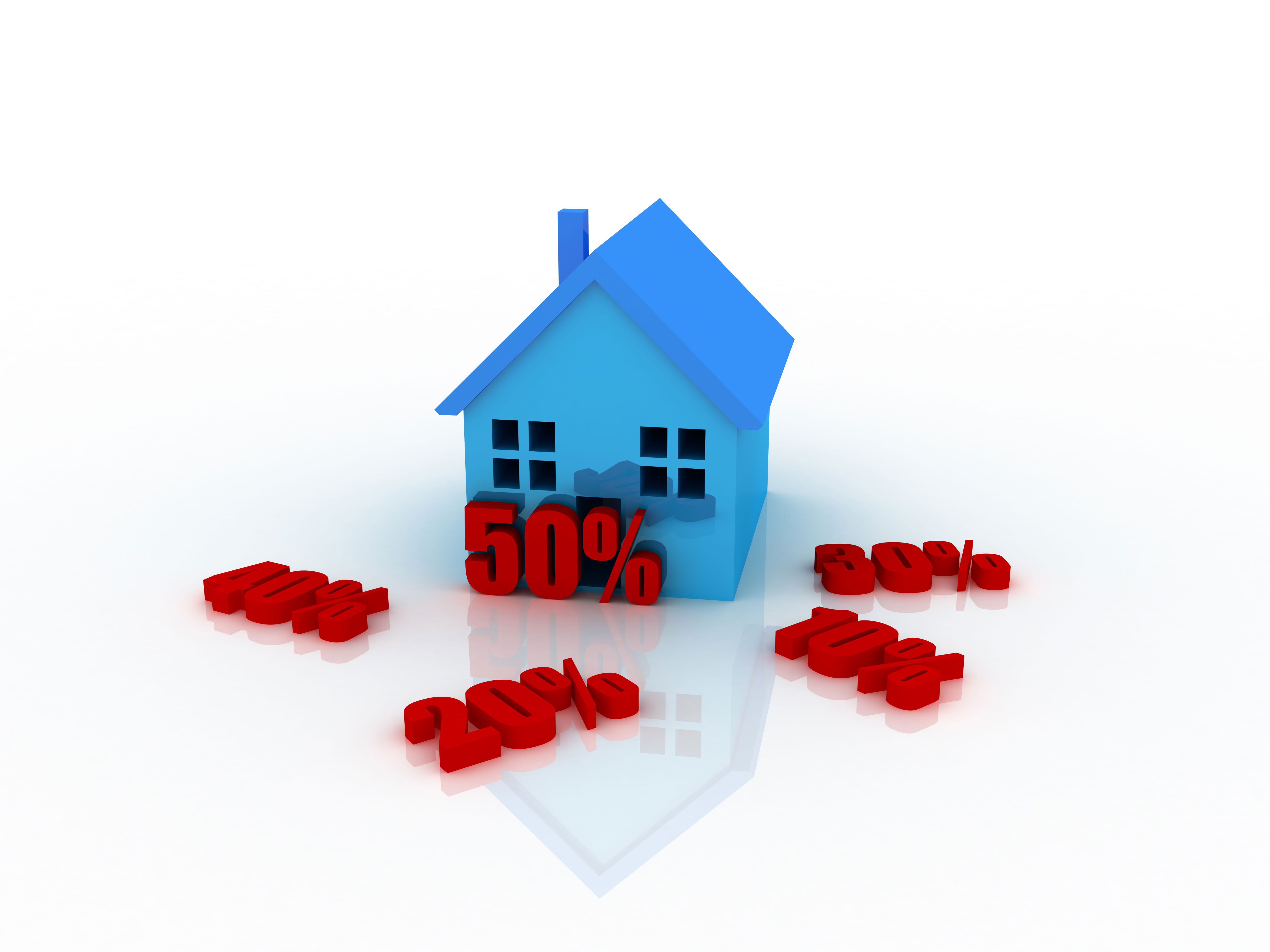 simple diagram showing house split 50% trust / 50% survivor