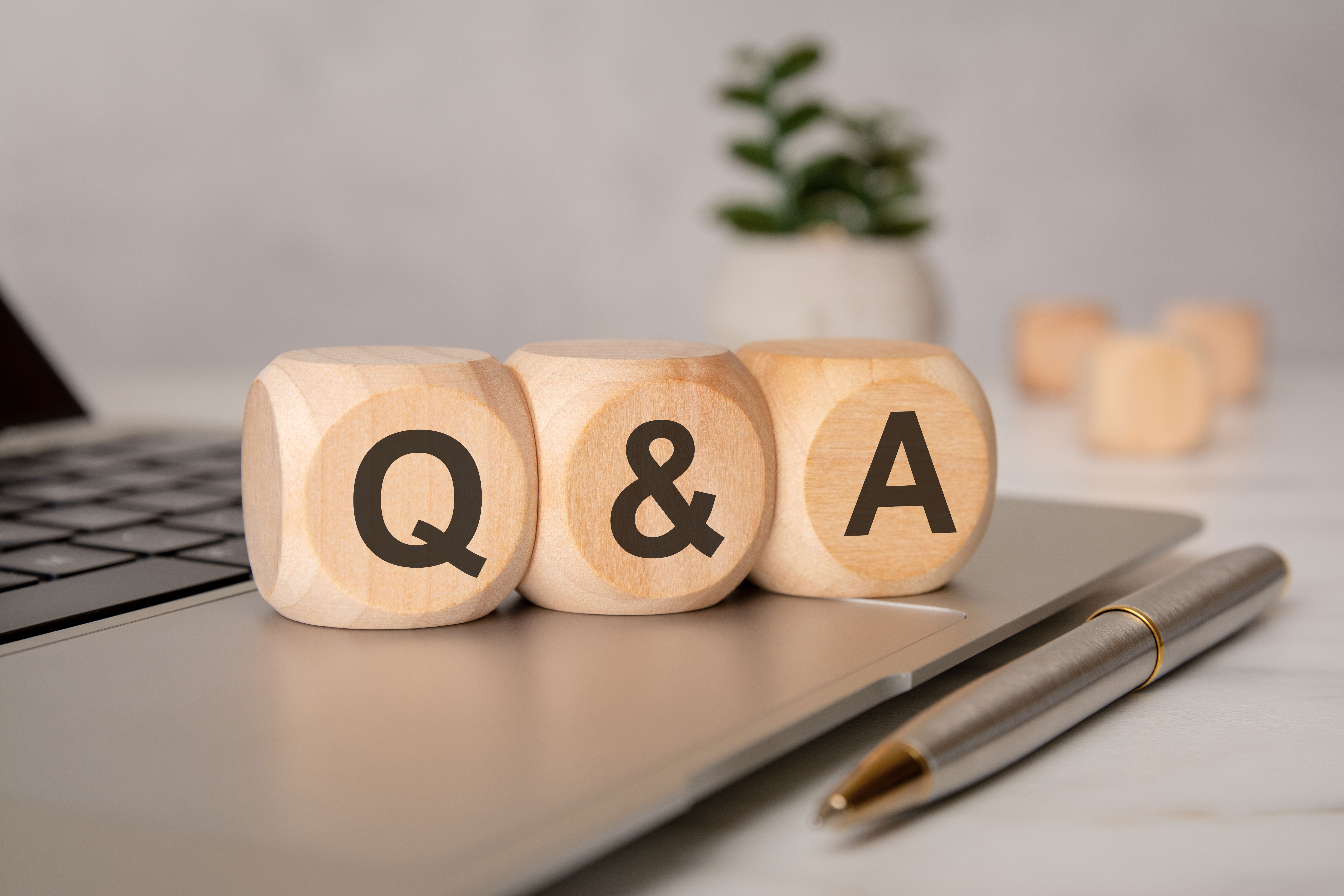 Q&A Spelled using wooden blocks